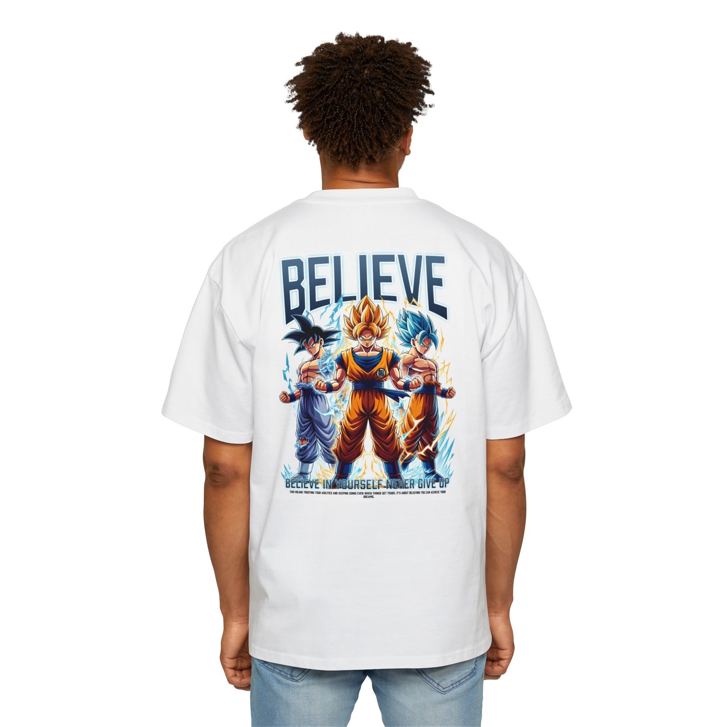 Goku- Believe Men's Heavy Oversized Tee