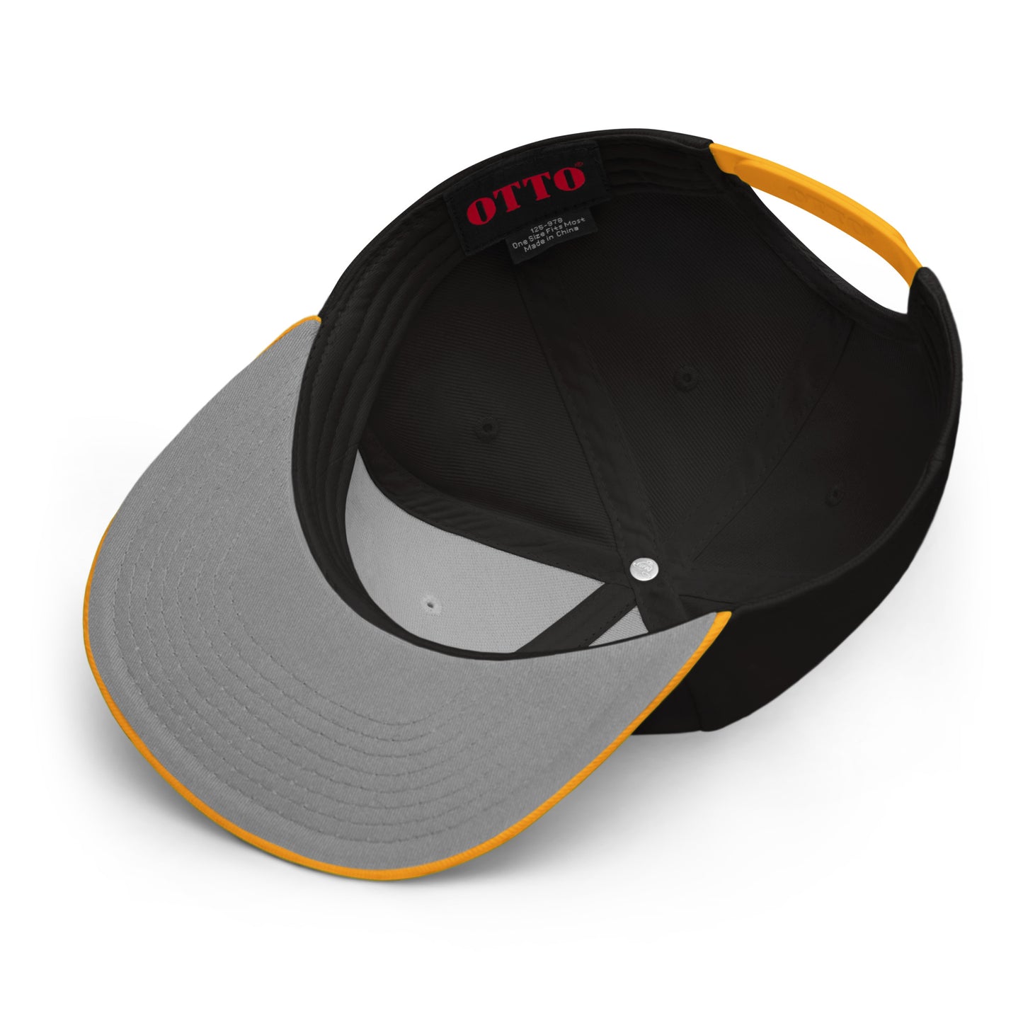 InSide view of the Bulma Snapback Hat with sleek high-profile structure.