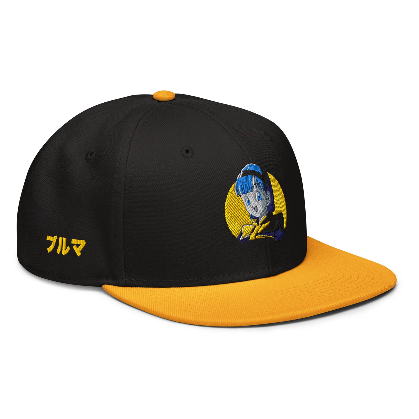 Bulma Snapback Hat with structured 6-panel design and flat visor