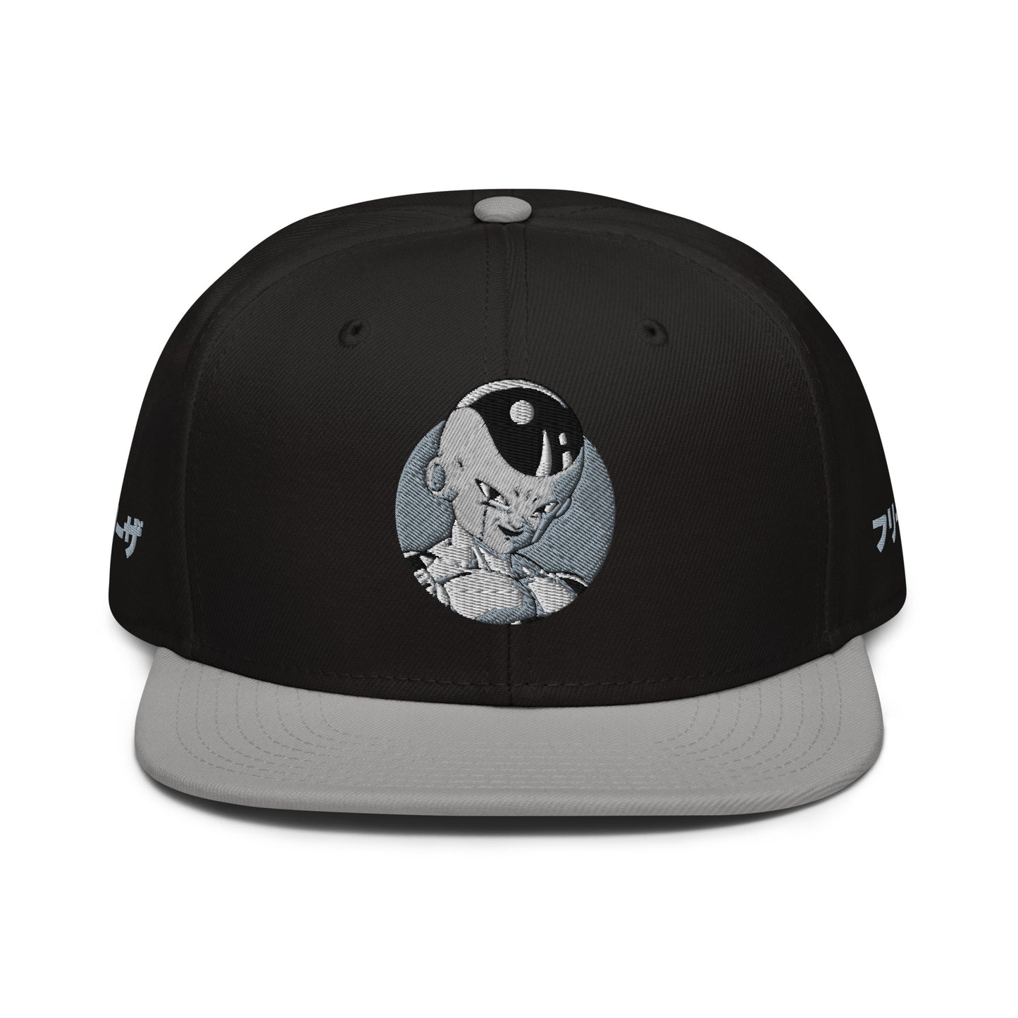 Front view of Frieza Snapback Hat with structured high-profile design and flat visor."