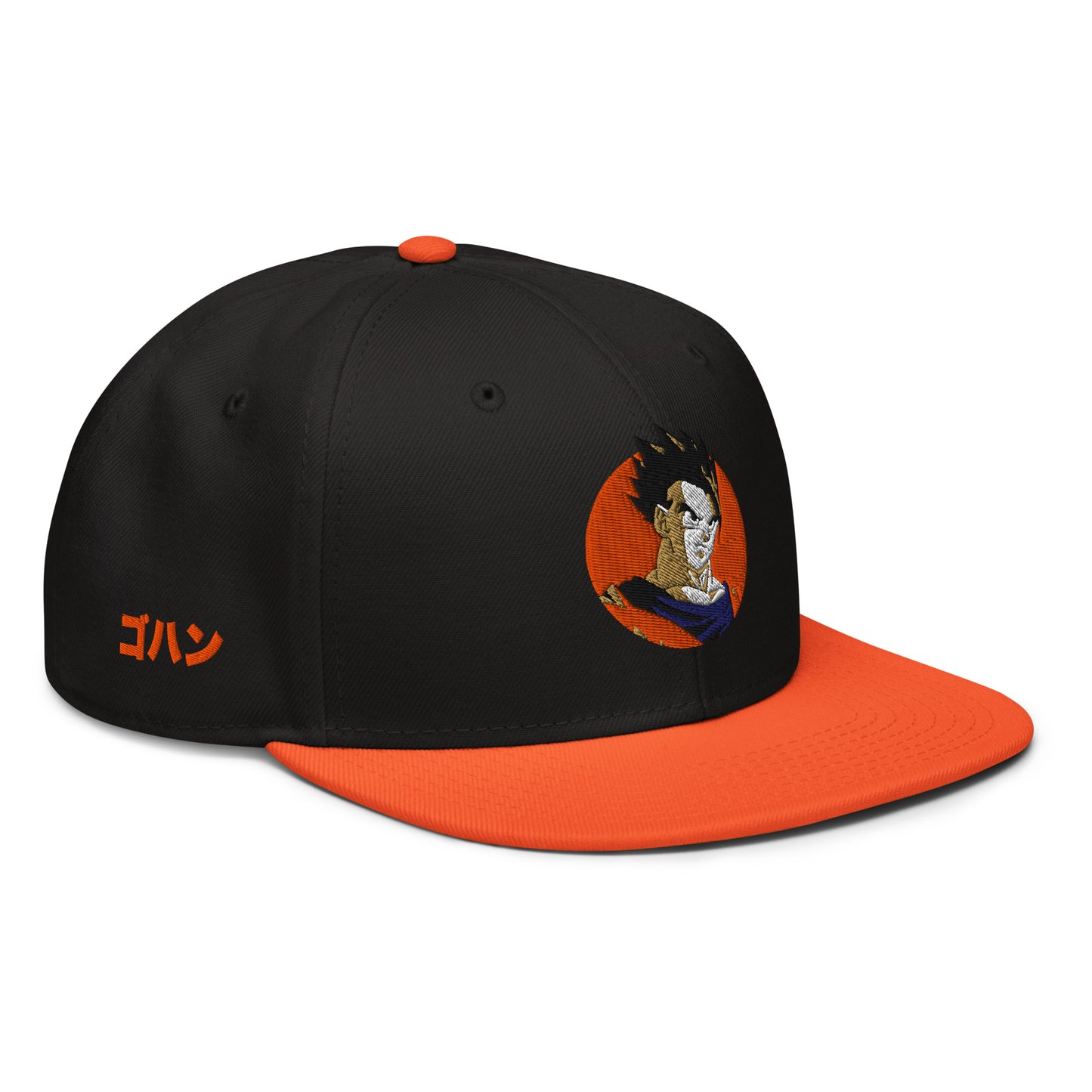 Gohan Snapback Hat with structured high-profile design and flat visor.