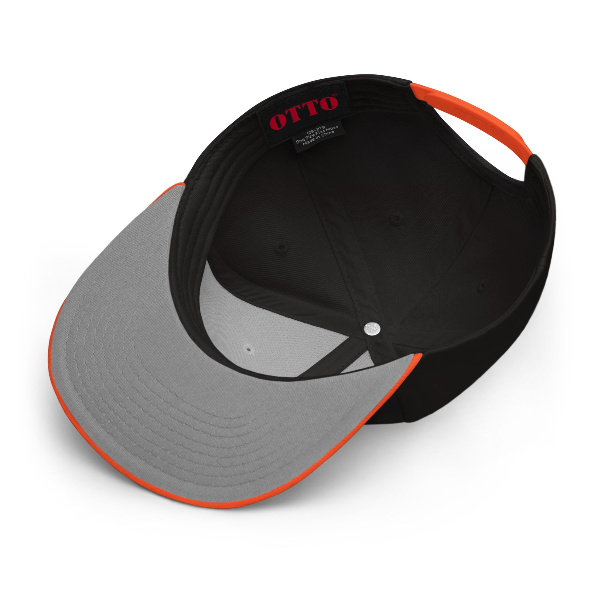 Inside view of Krillin Snapback Hat with structured high-profile design and flat visor. 