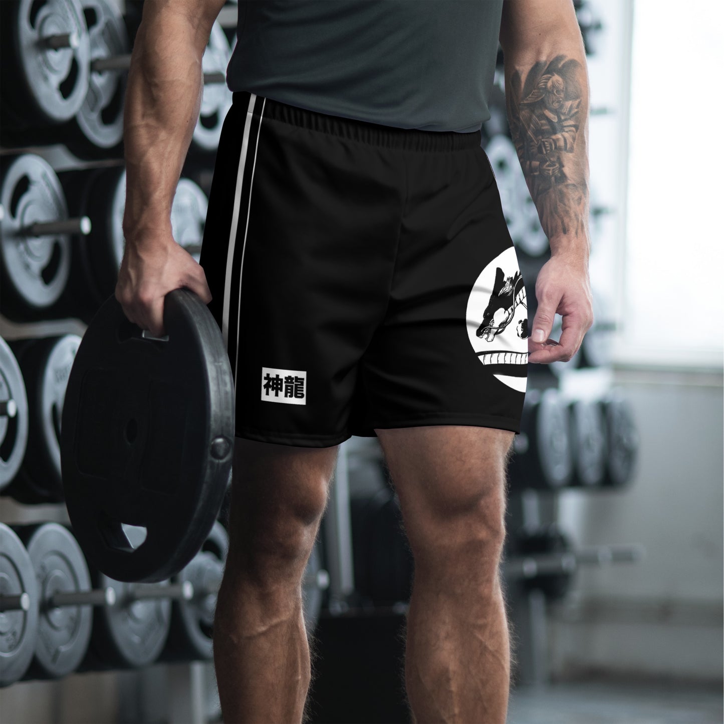 Shenron Athletic Shorts in a lifestyle setting, showcasing comfort and versatility for both fitness and leisure activities. Front