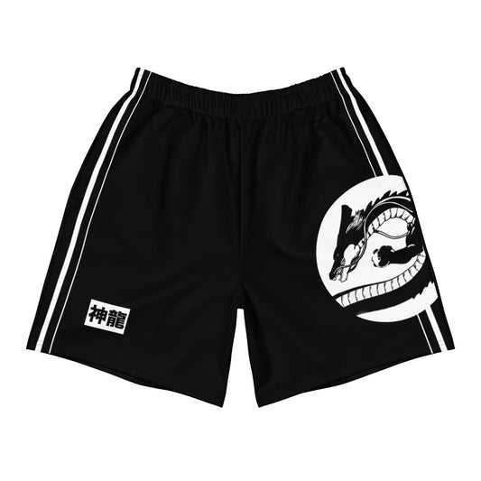 Shenron Athletic Shorts featuring moisture-wicking microfiber fabric, UPF50+ protection, and anime-inspired design, perfect for workouts and casual wear. Front