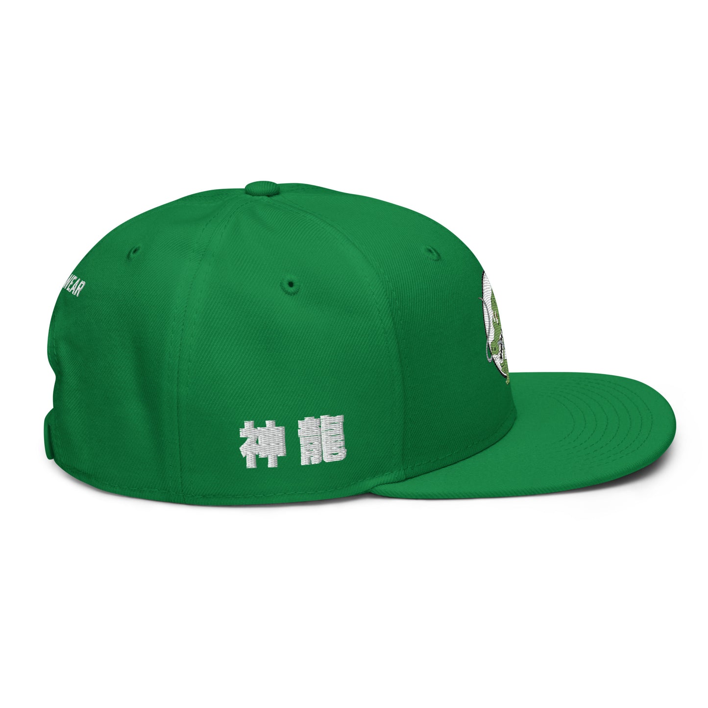 Right Side profile of Shenron Snapback Hat showcasing premium anime streetwear design.