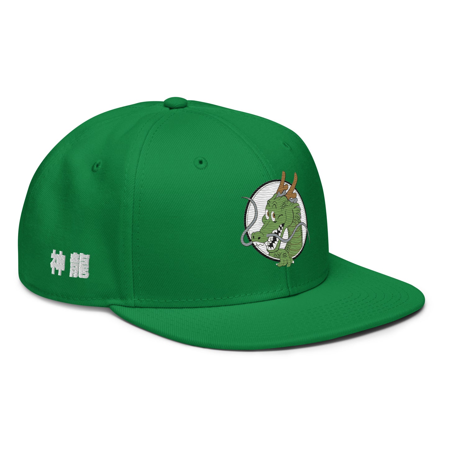 Shenron Snapback Hat with a high-profile structured design and grey under visor.