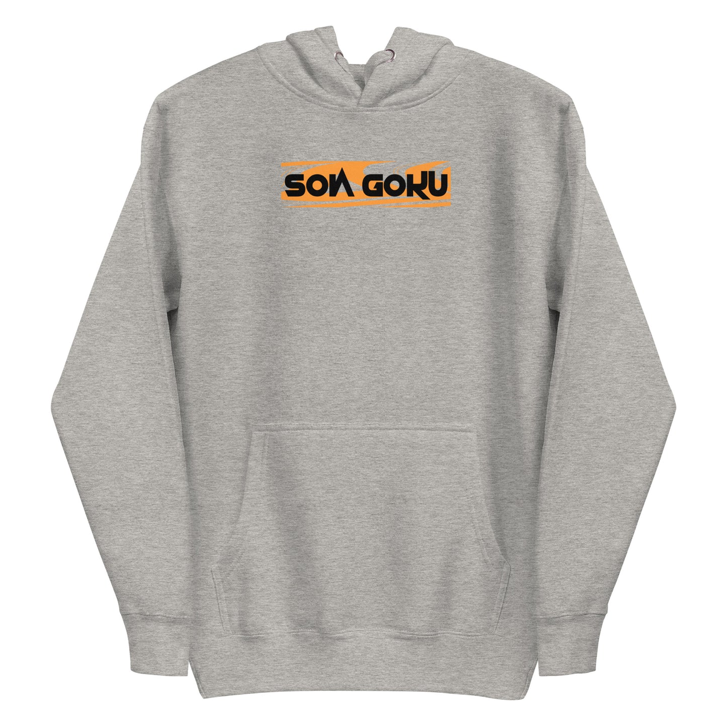 Front view of the Son Goku Warrior Gray Hoodie, featuring a bold design and premium comfort, perfect for anime fans and streetwear enthusiasts